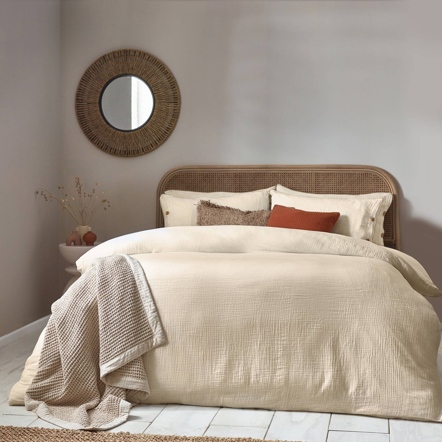 The Muslin Cotton Duvet Set in Natural - Stella's Boutique