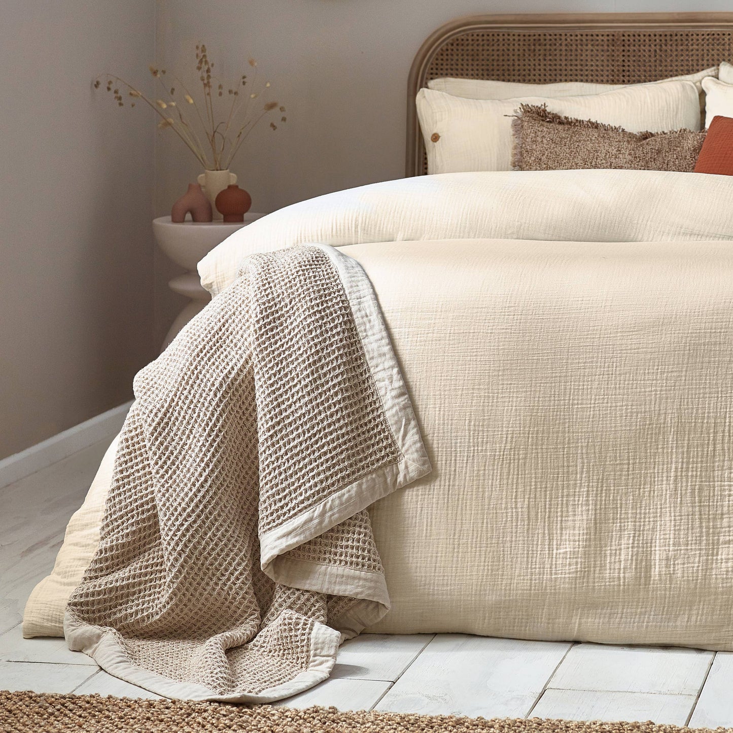 The Muslin Cotton Duvet Set in Natural - Stella's Boutique
