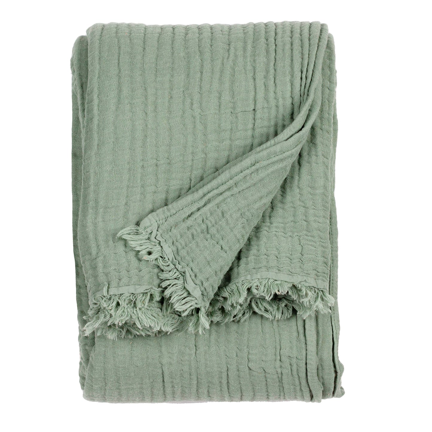 The Muslin Cotton Oversized Throw in Eucalyptus - Stella's Boutique