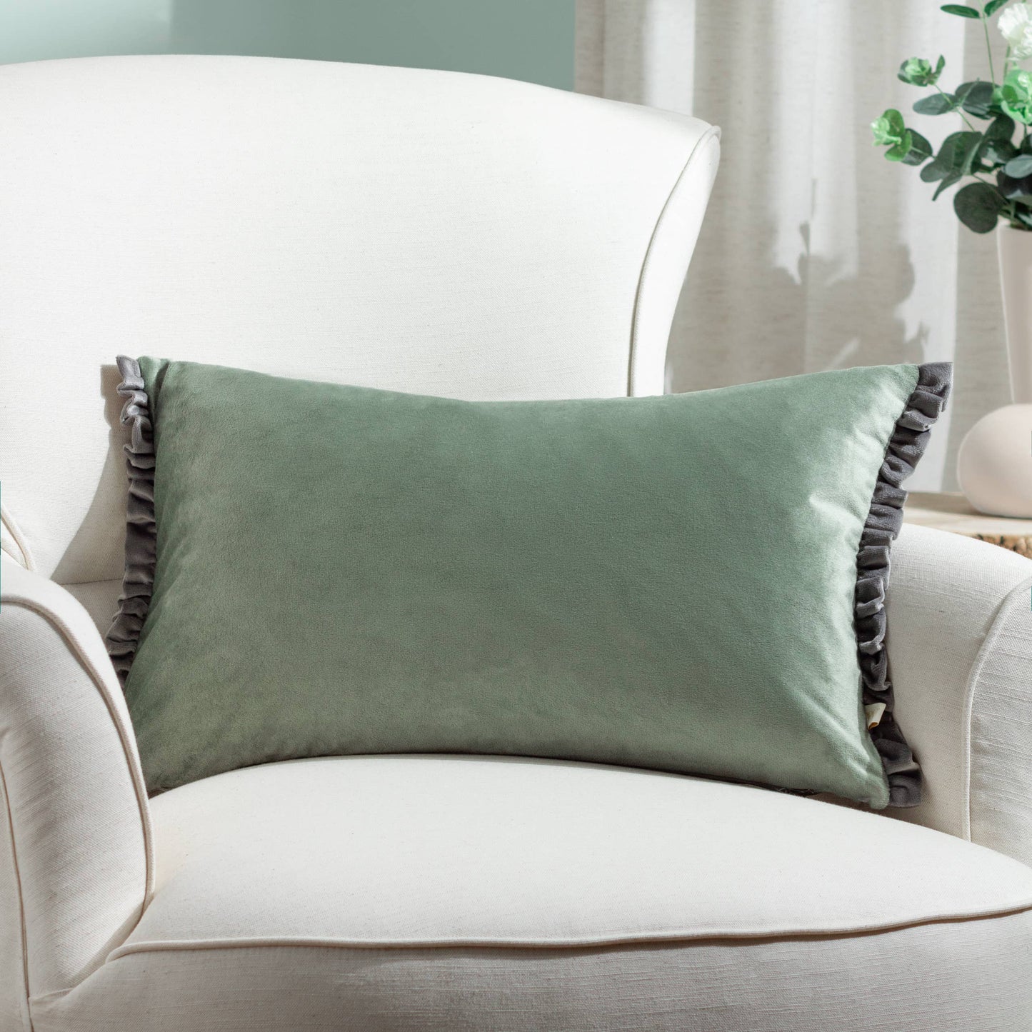 Tilly Cushion Sage/Grey