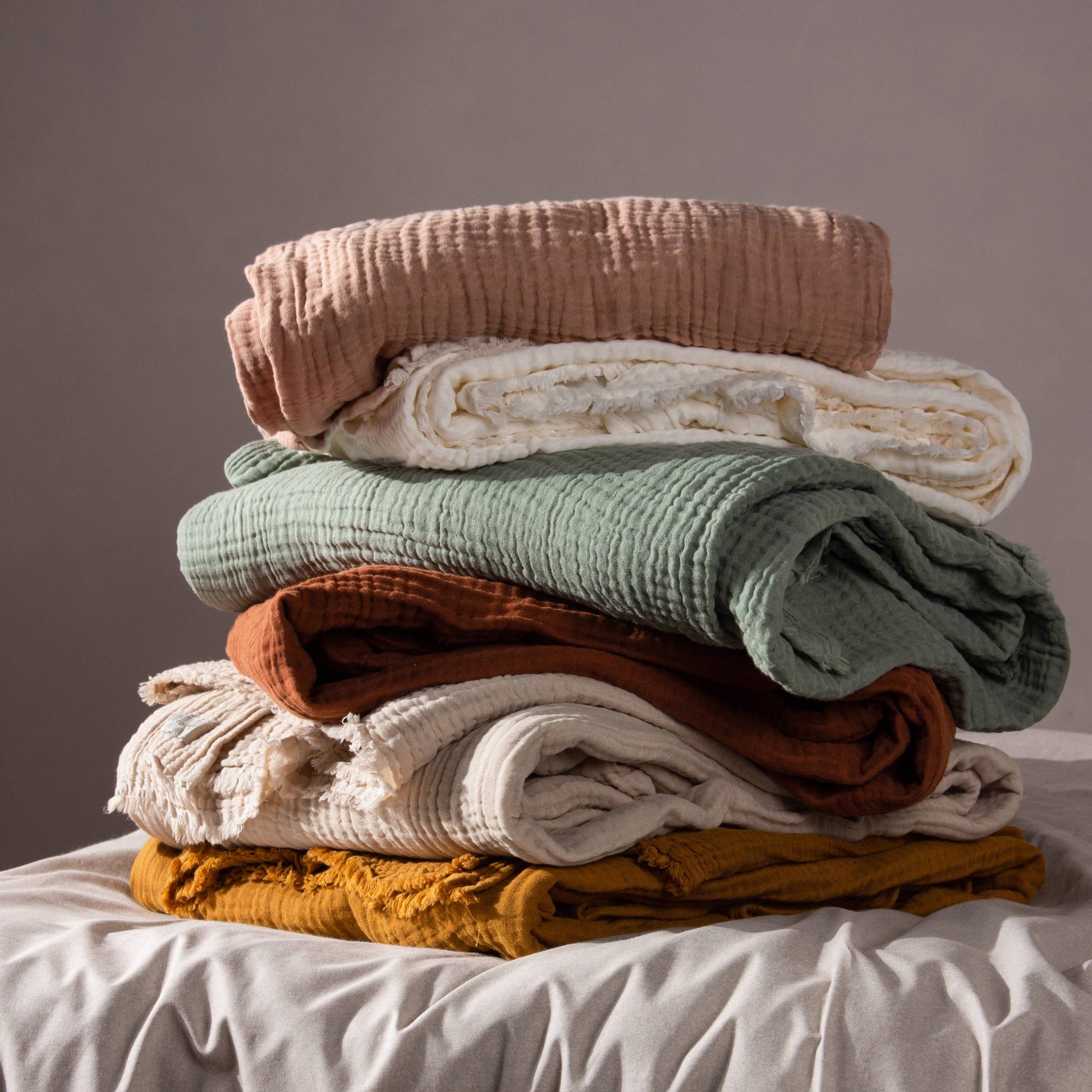 The Muslin Cotton Oversized Throw in Eucalyptus - Stella's Boutique
