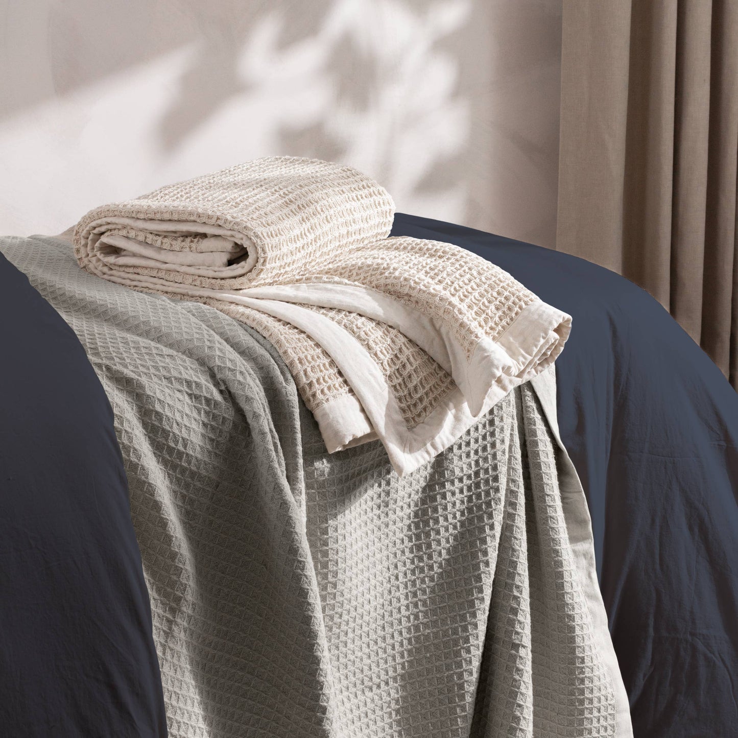 Waffle Weave Oversized Throw in Natural - Stella's Boutique
