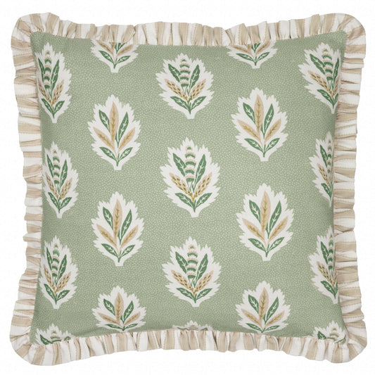Sessile Leaf Ruffle Cushion Sage