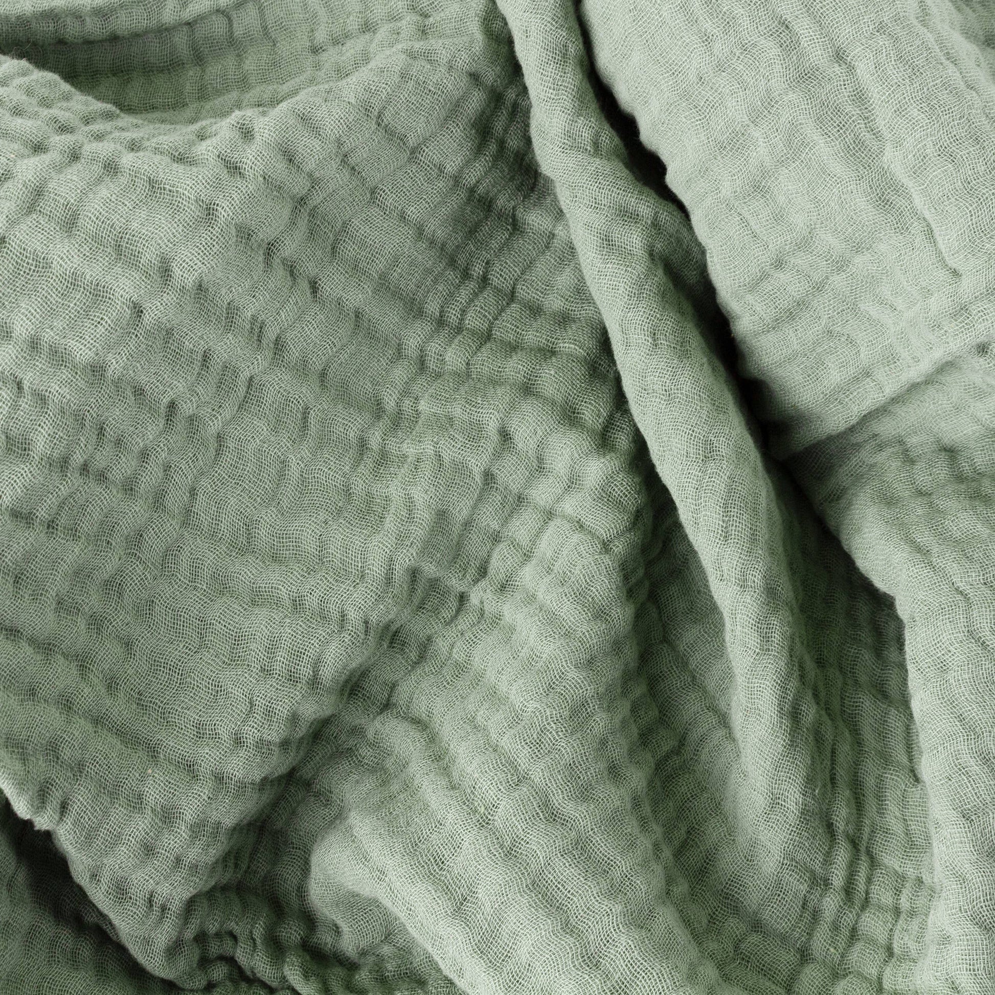 The Muslin Cotton Oversized Throw in Eucalyptus - Stella's Boutique