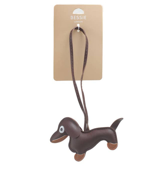 Brown Sausage Dog Handbag Charm