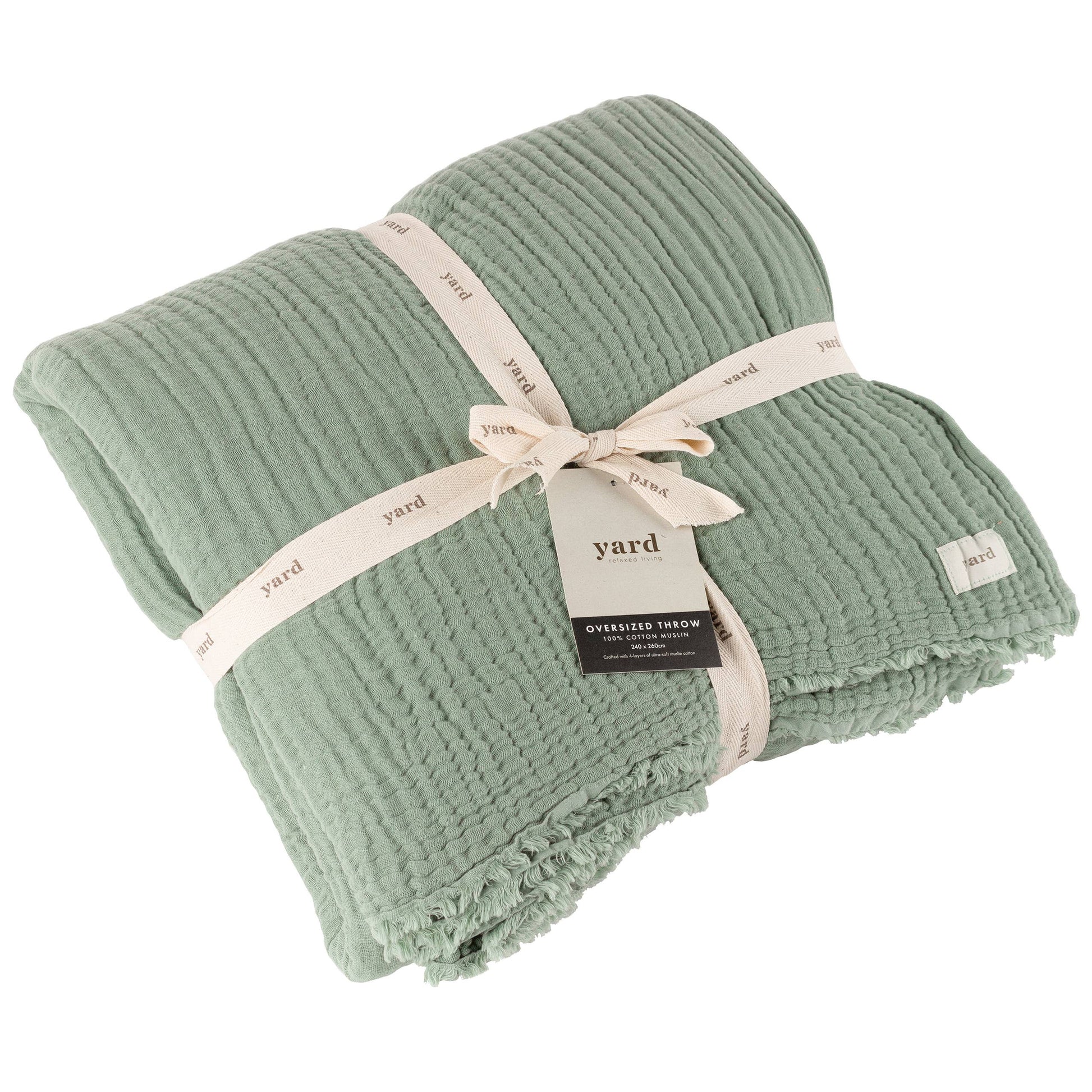 The Muslin Cotton Oversized Throw in Eucalyptus - Stella's Boutique